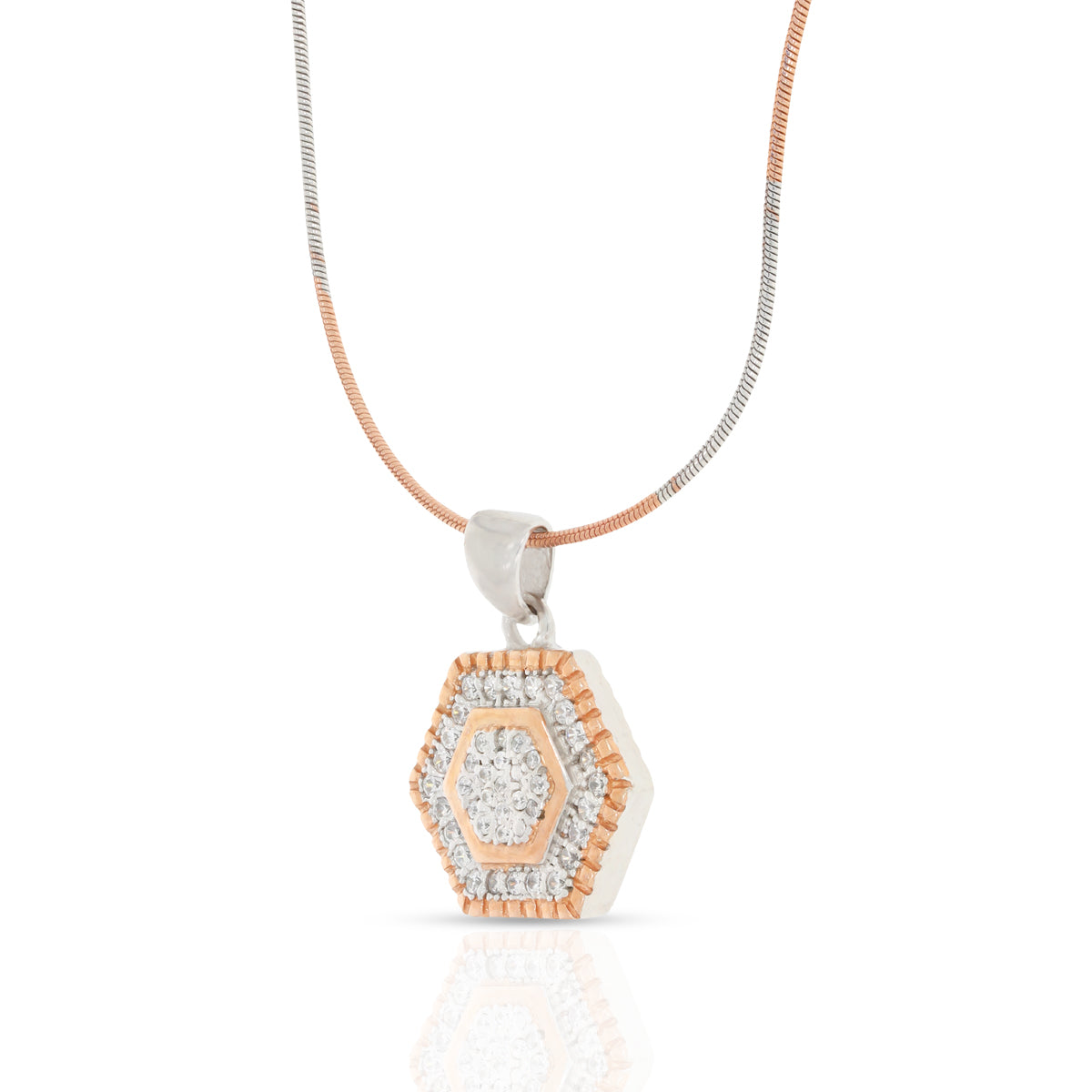 Silver Honeycomb Pendant Set