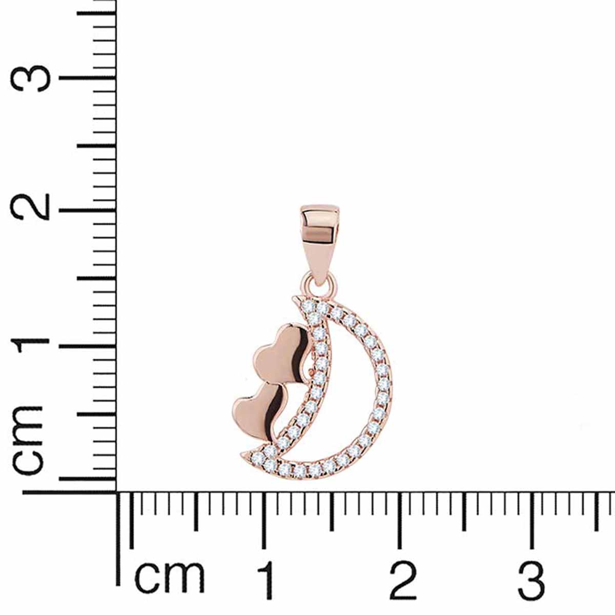 Elegant Silver Studded Moon Pendant