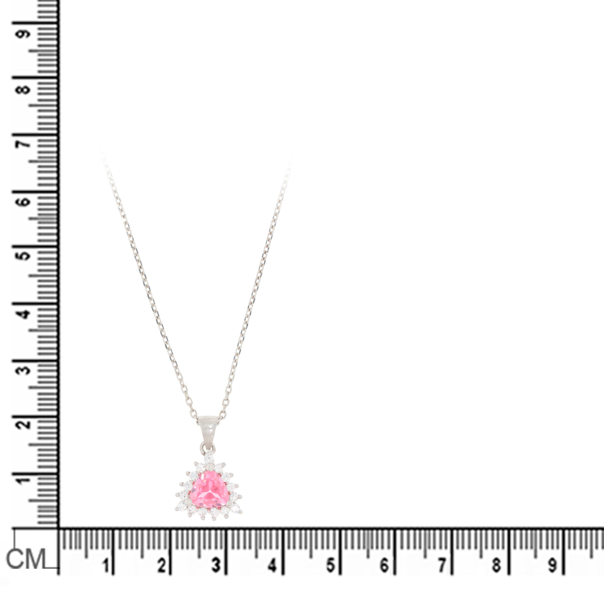 Stunning Pink Stone Silver Pendant Set