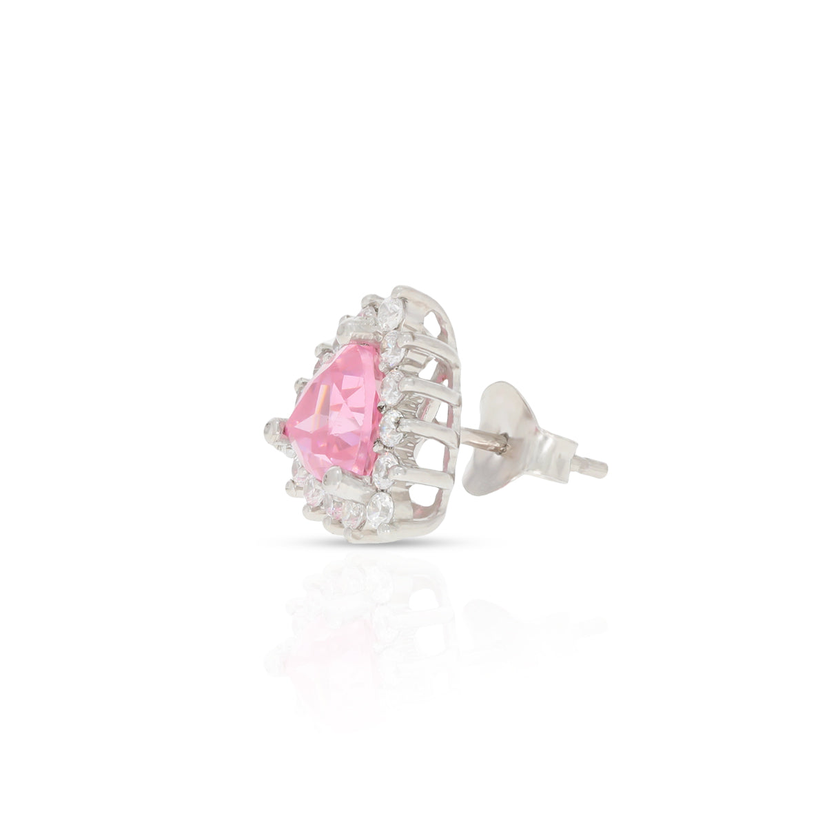 Stunning Pink Stone Silver Pendant Set