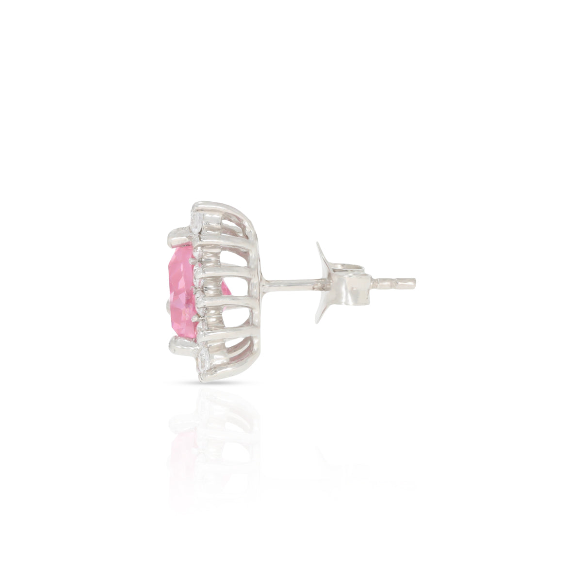 Stunning Pink Stone Silver Pendant Set