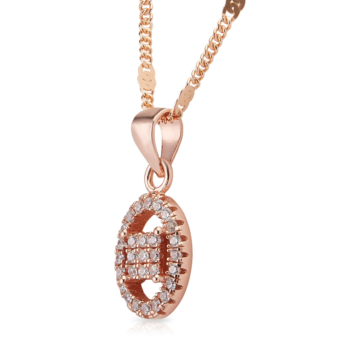Classic Diamond Studded Silver Pendant
