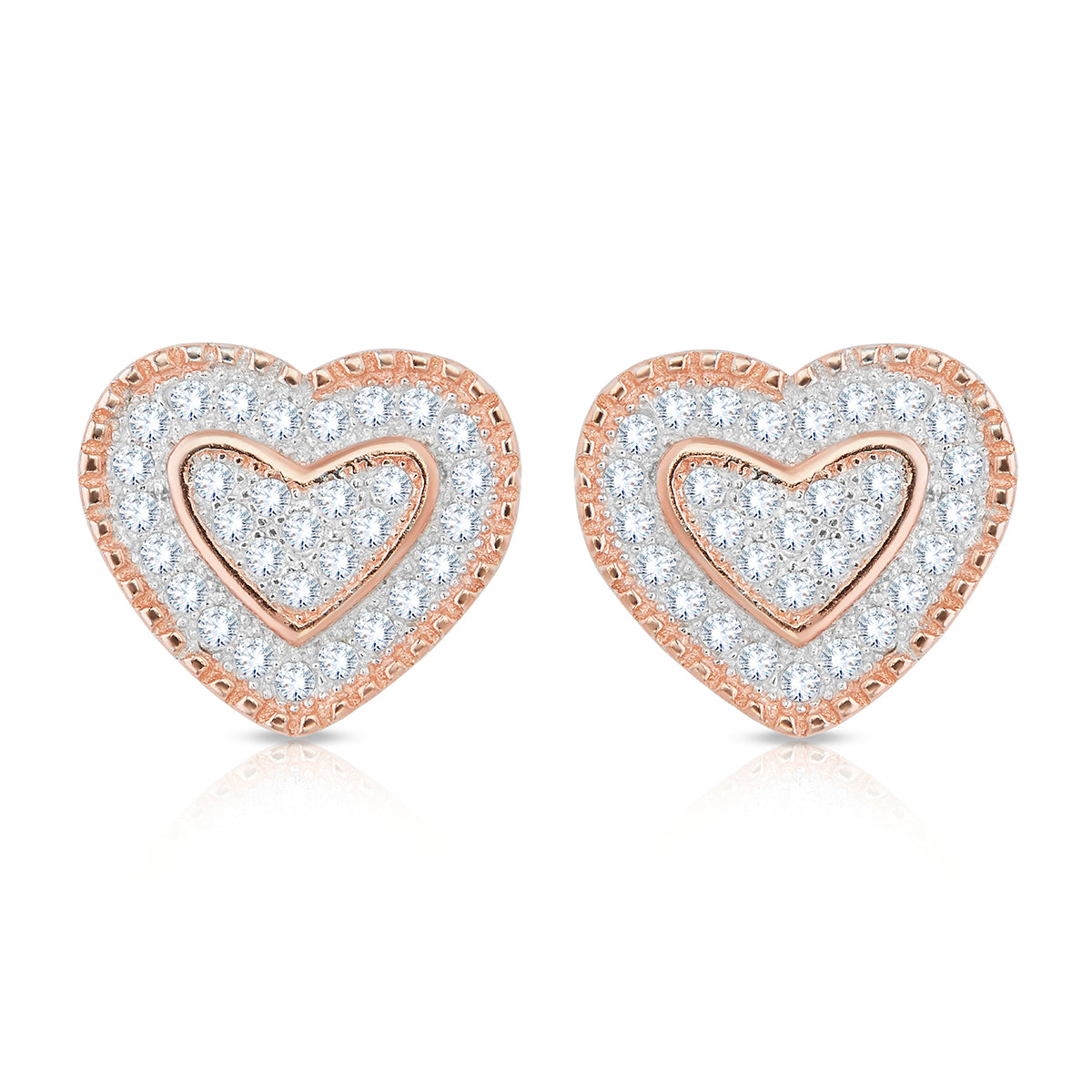 Heart Beat Silver Diamond Pendant Set