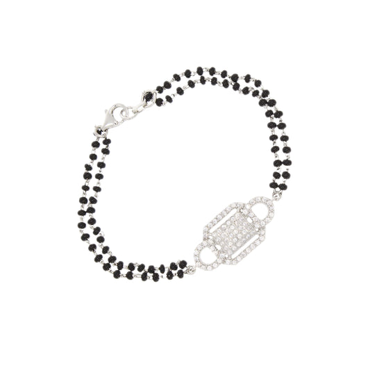 Silver Classic Zircon Radiant Mangalsutra Bracelet