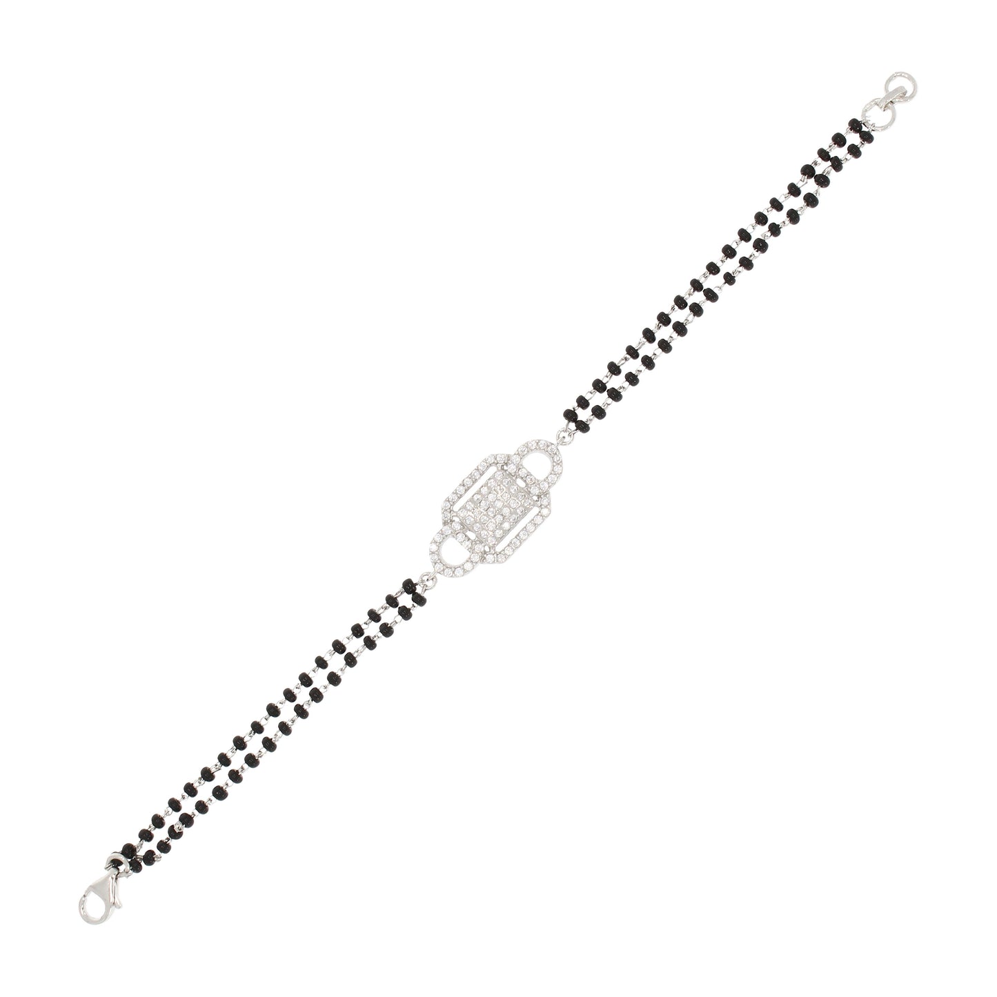 Silver Classic Zircon Radiant Mangalsutra Bracelet