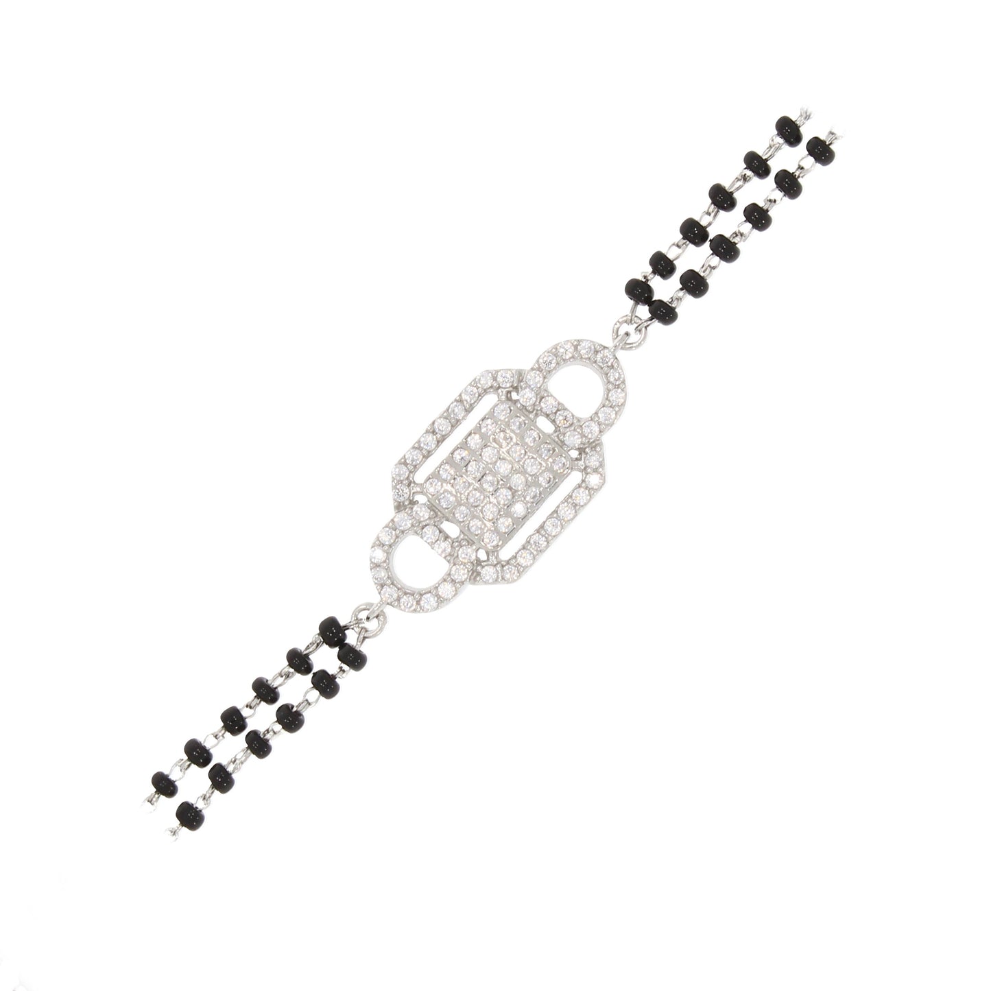 Silver Classic Zircon Radiant Mangalsutra Bracelet