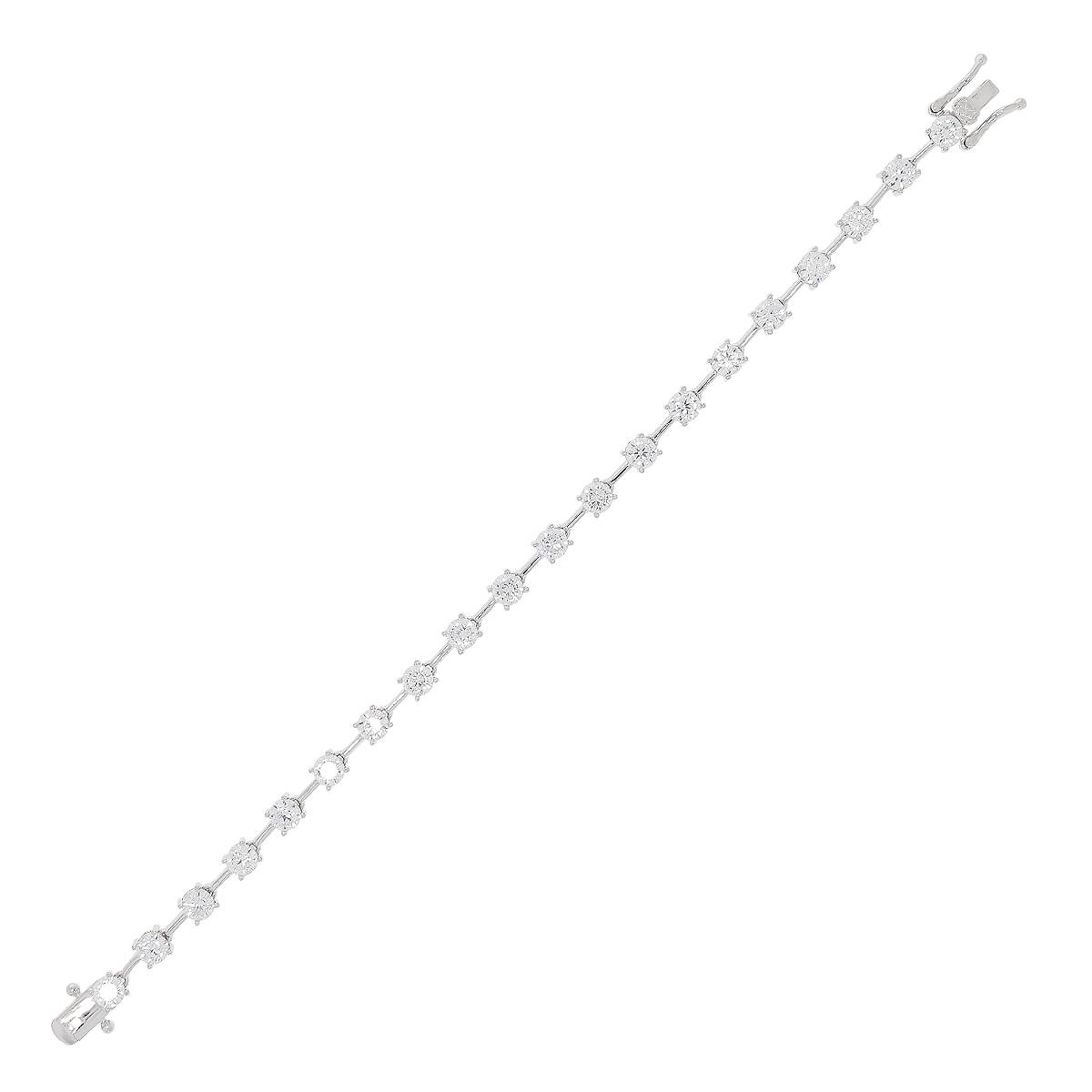 925 Sterling Silver Crystal Cubic Zirconia Tennis Diamond Bracelet