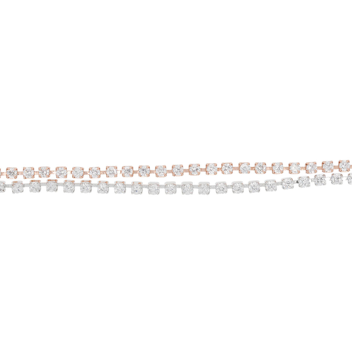 925 Sterling Silver Bracelet|Crystal Cubic Zirconia Timeless Double Layer Solitaire Bracelet