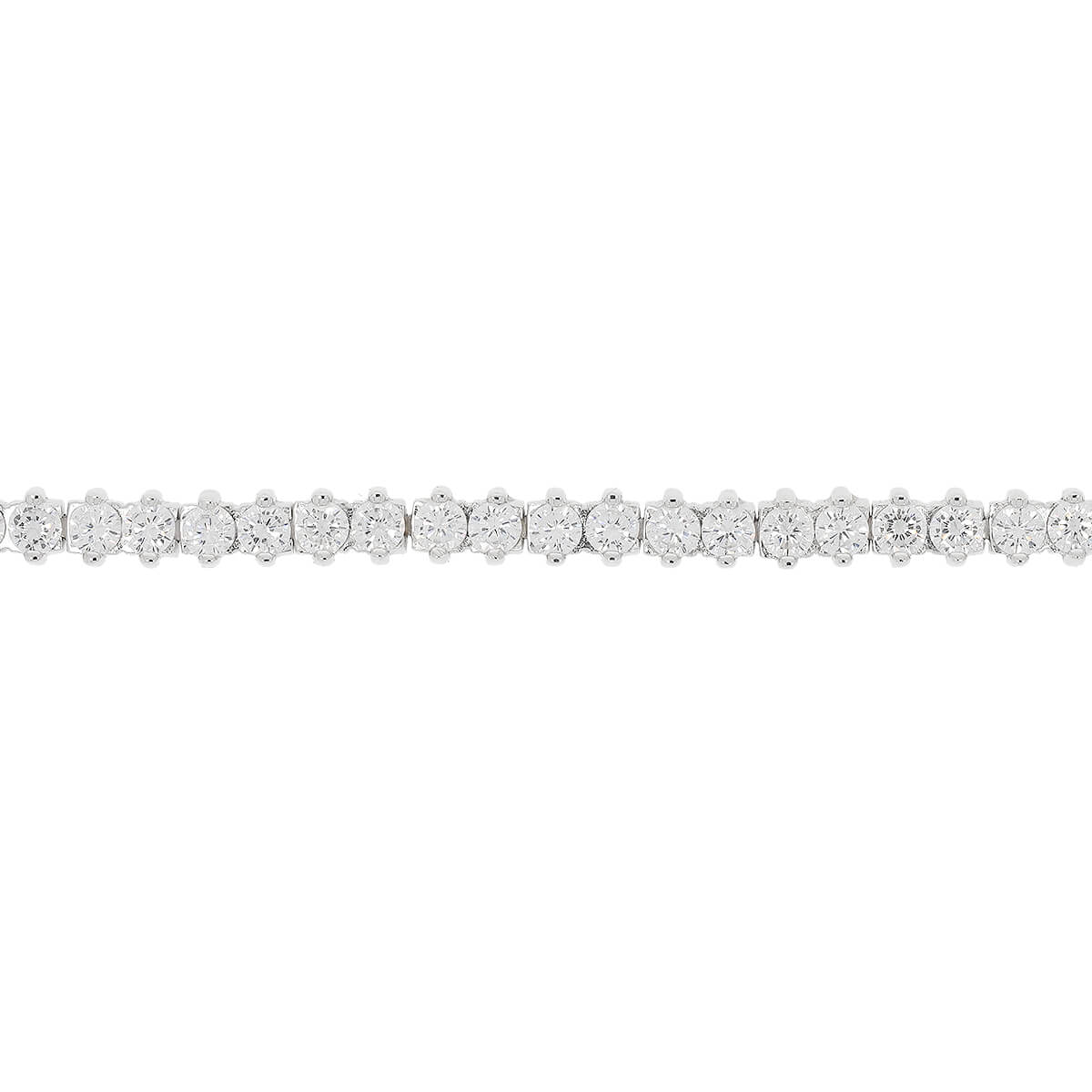 925 Sterling Silver Crystal Cubic Zirconia Lucky Charm Tennis Bracelet