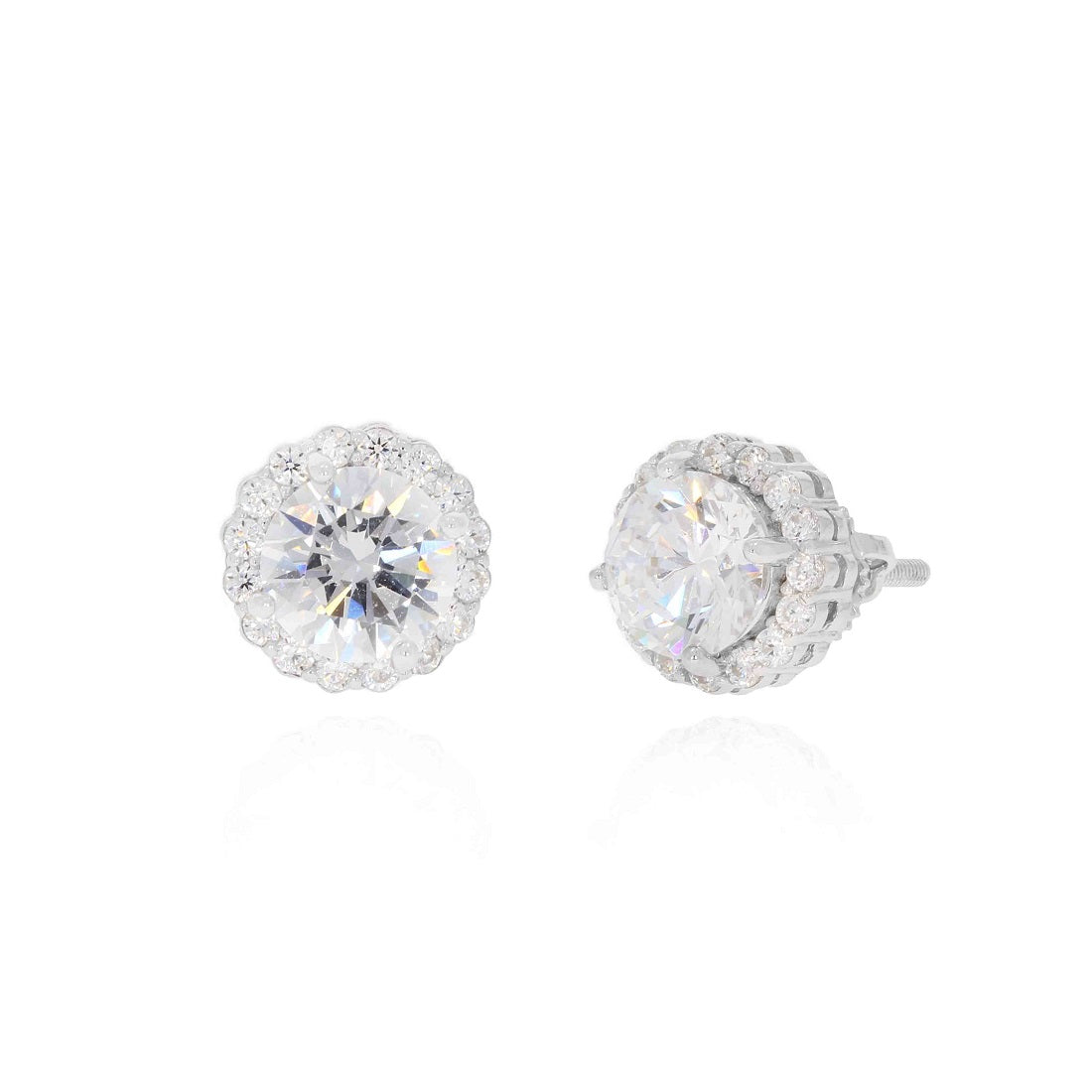 Diamond Oval Halo Stud Earrings 3 ct tw Oval & Round-cut 14K White Gold |  Kay