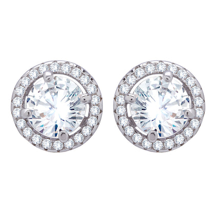Silver Shine Zircon Diamond Earrings