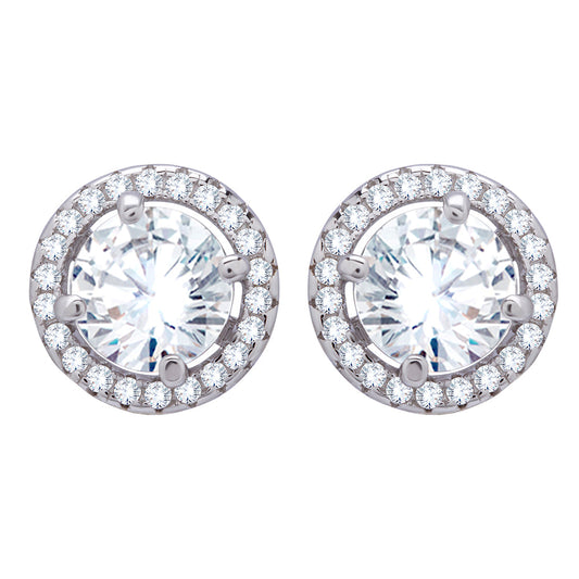 Silver Shine Zircon Diamond Earrings