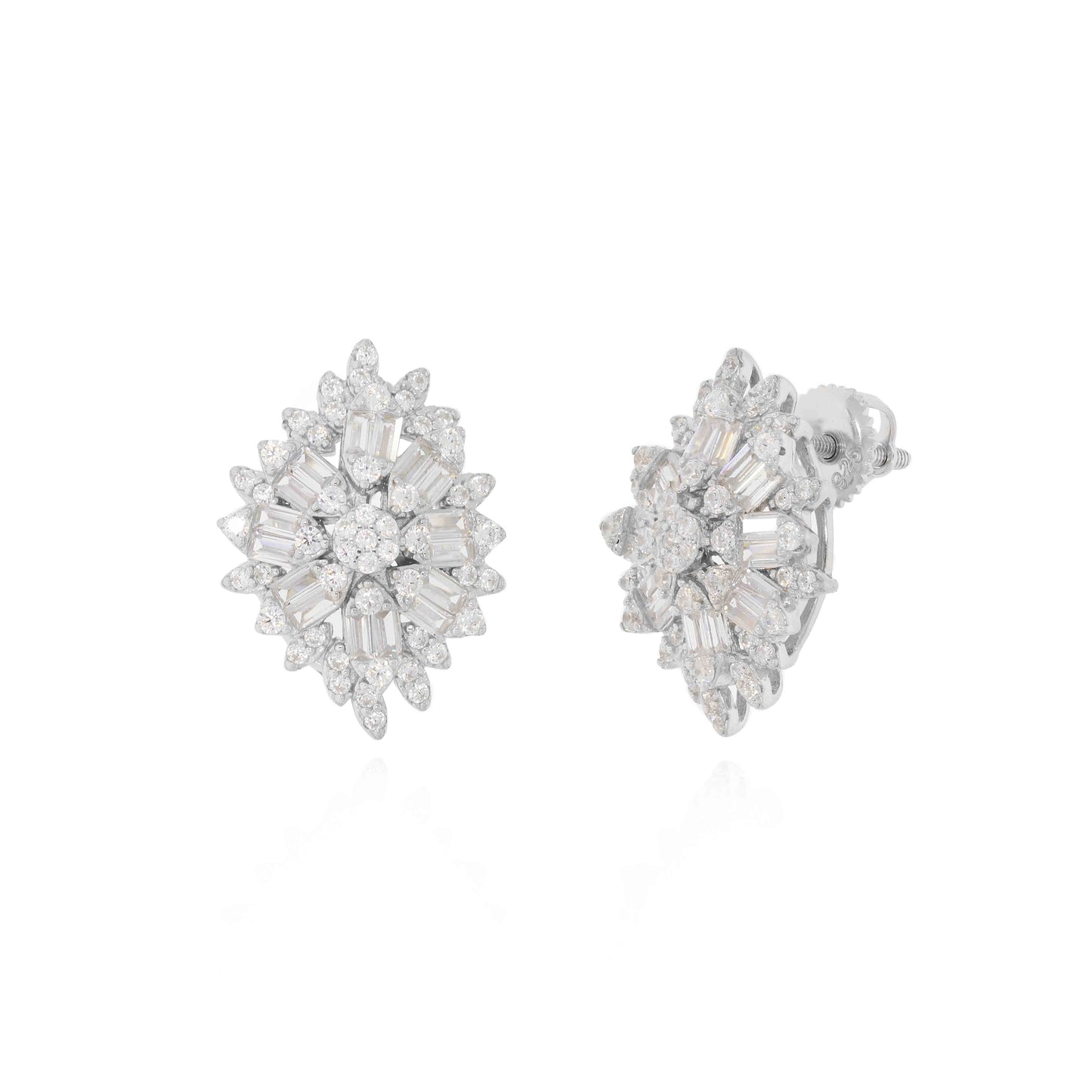 Sterling Silver Shimmer Diamond Earrings