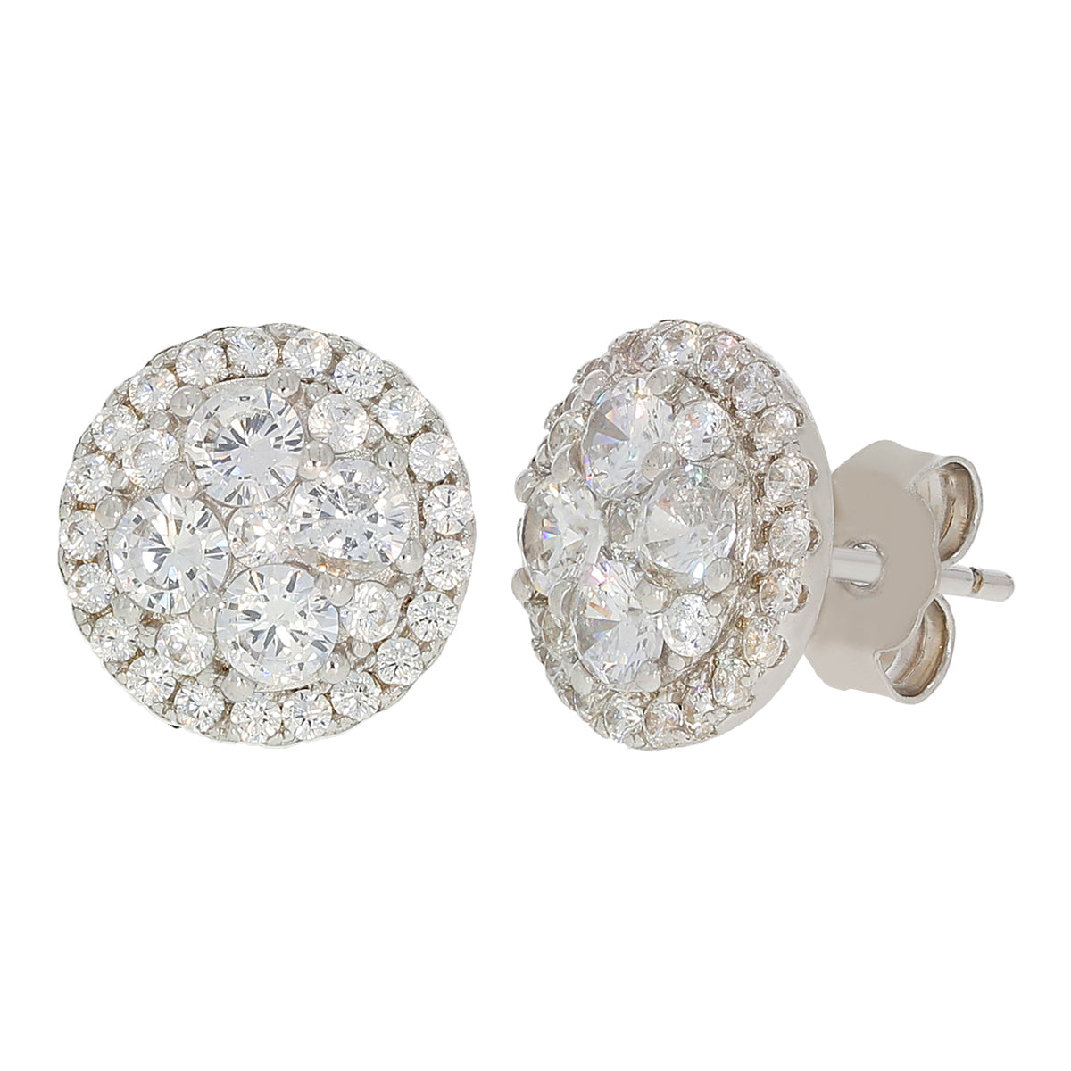 Sterling Silver Elegance Bold Diamond Earrings