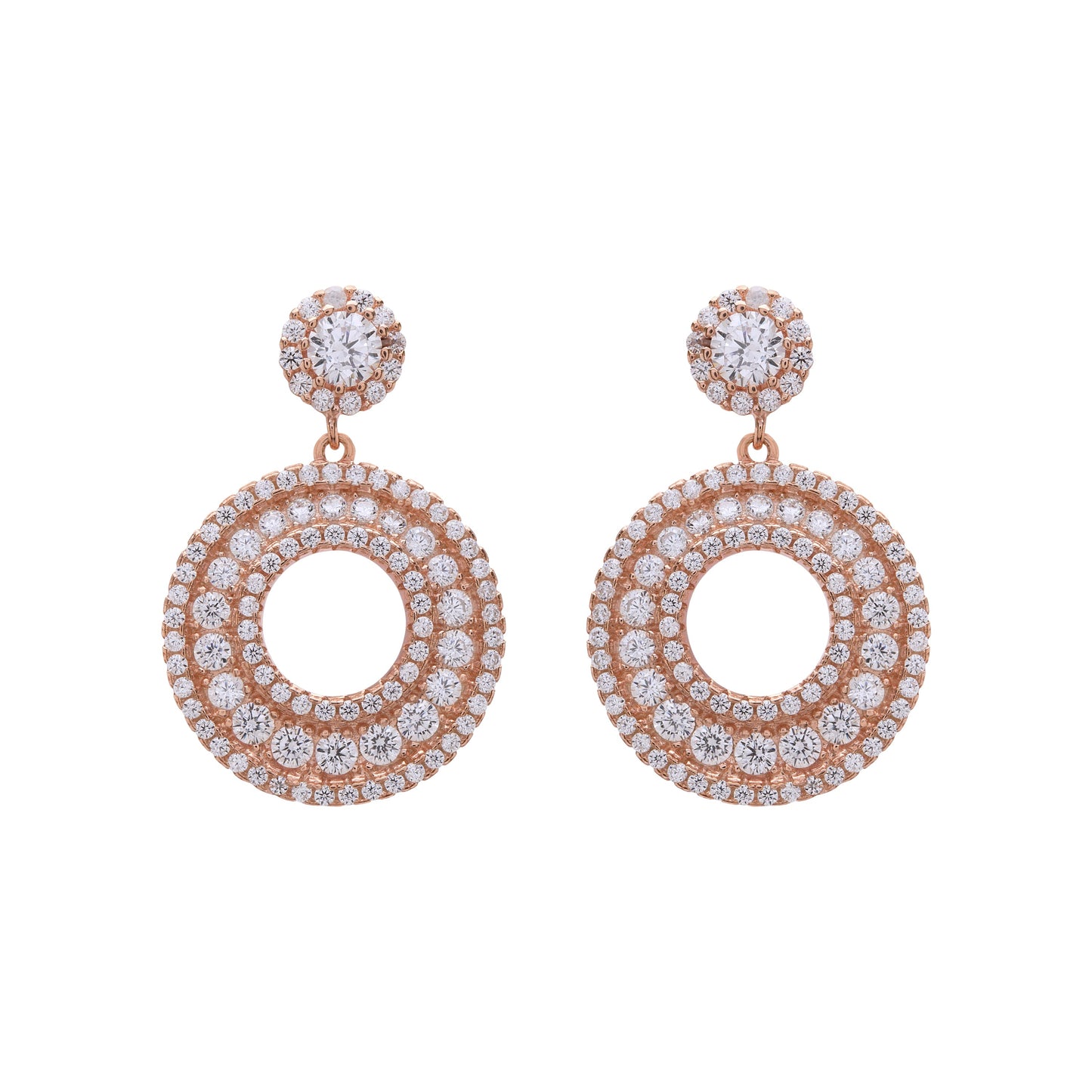 Rose Gold Diamond Intricate Earrings