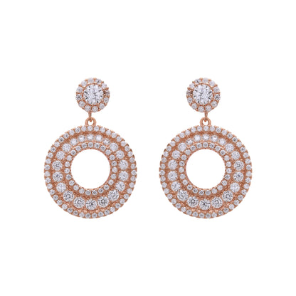Rose Gold Diamond Intricate Earrings