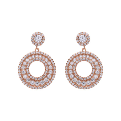 Rose Gold Diamond Intricate Earrings