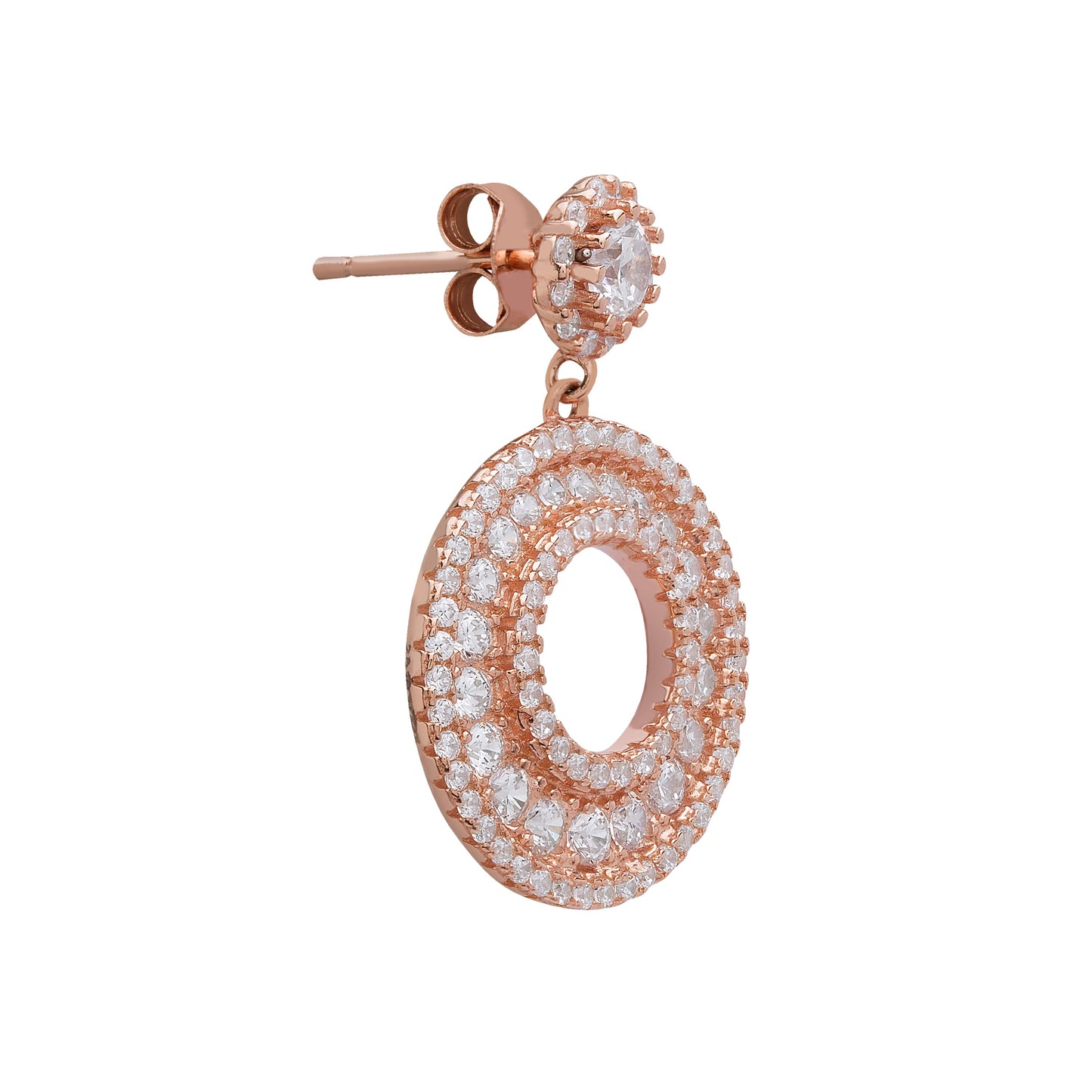 Rose Gold Diamond Intricate Earrings