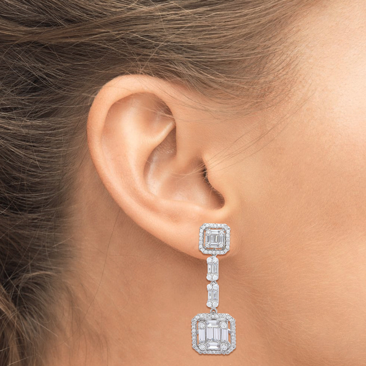 Elegant Dazzle Diamond Droppy Earrings