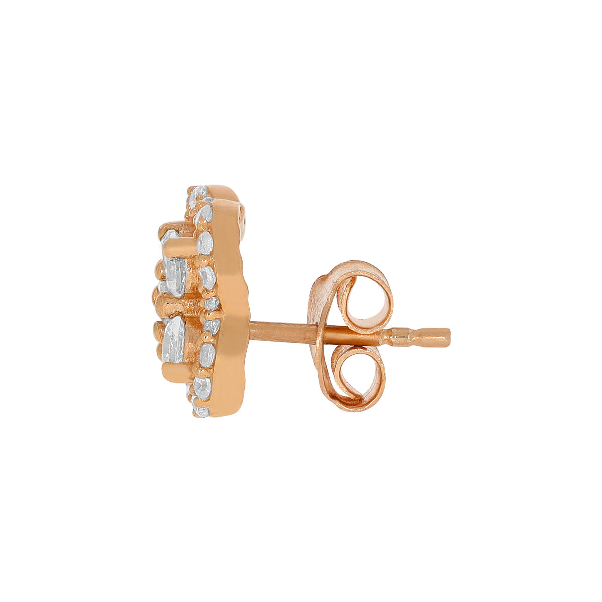 Rose Gold Diamond Clover Earrings