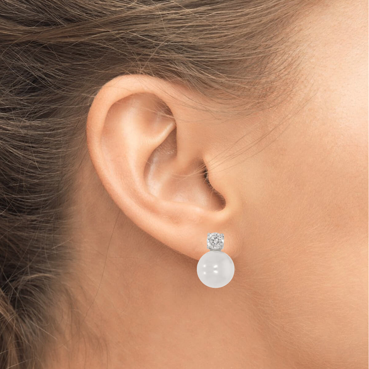 Pearly Diamond Earring