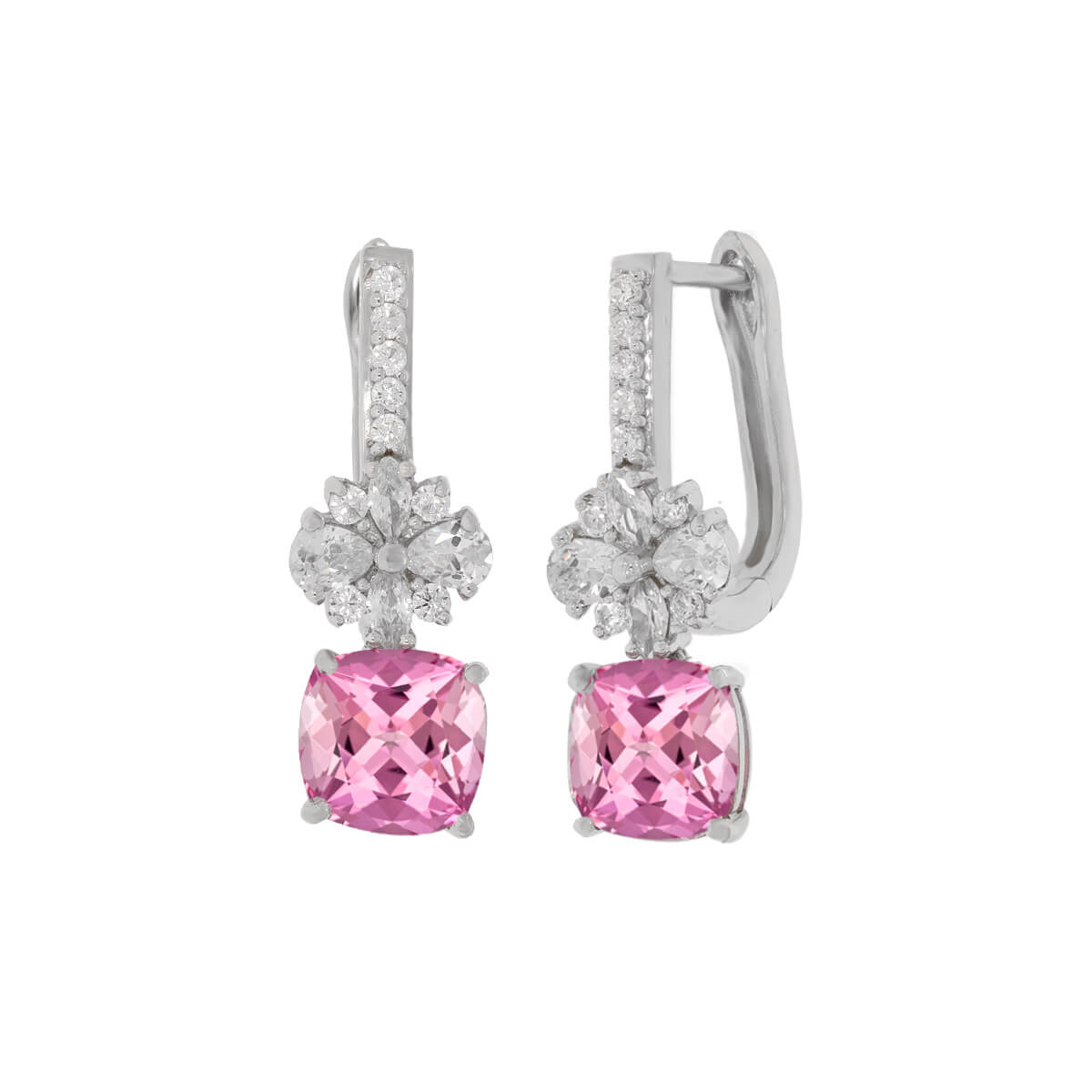 Glamy Pink Drop Earrings