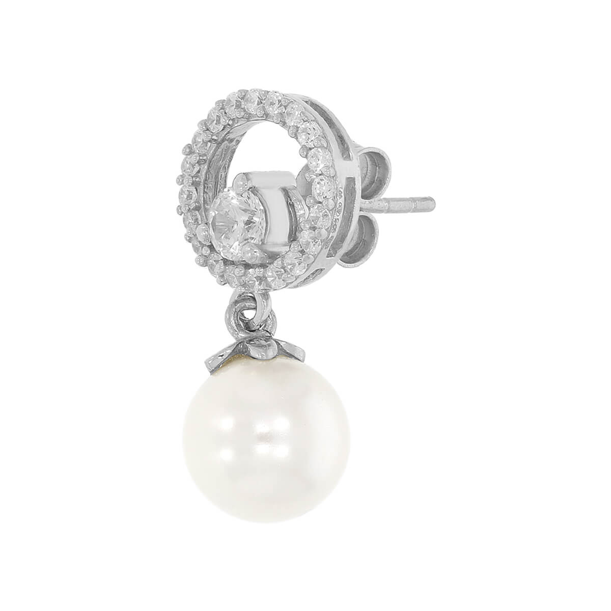 Silver Pearl Drop Earrings