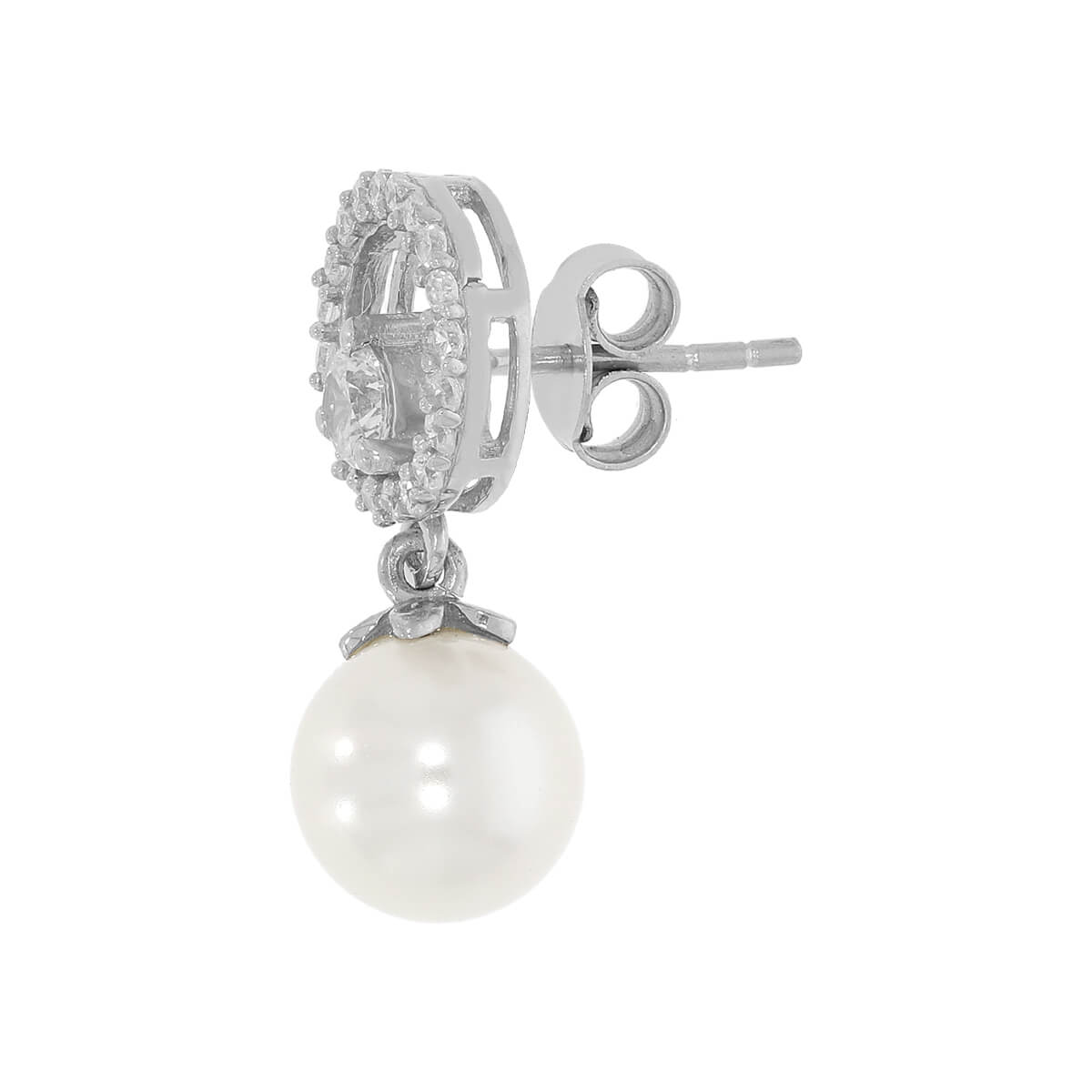 Silver Pearl Drop Earrings