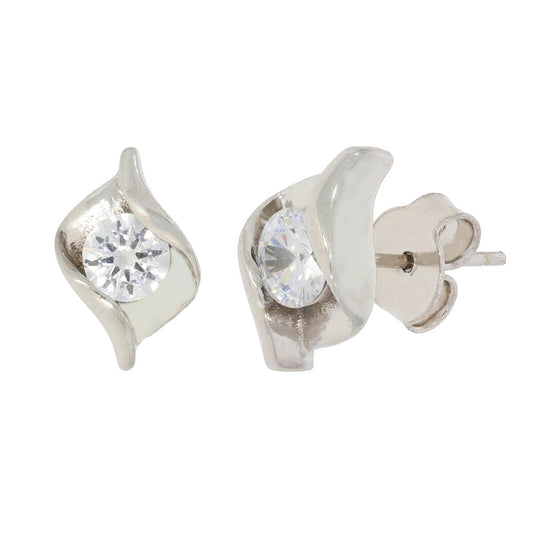 Silver Solitaire Spark Studs