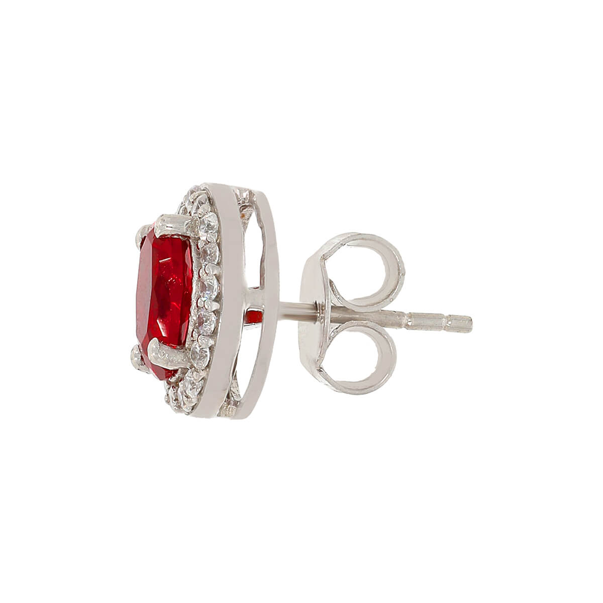 Silver Sparkling Red Shining Studs