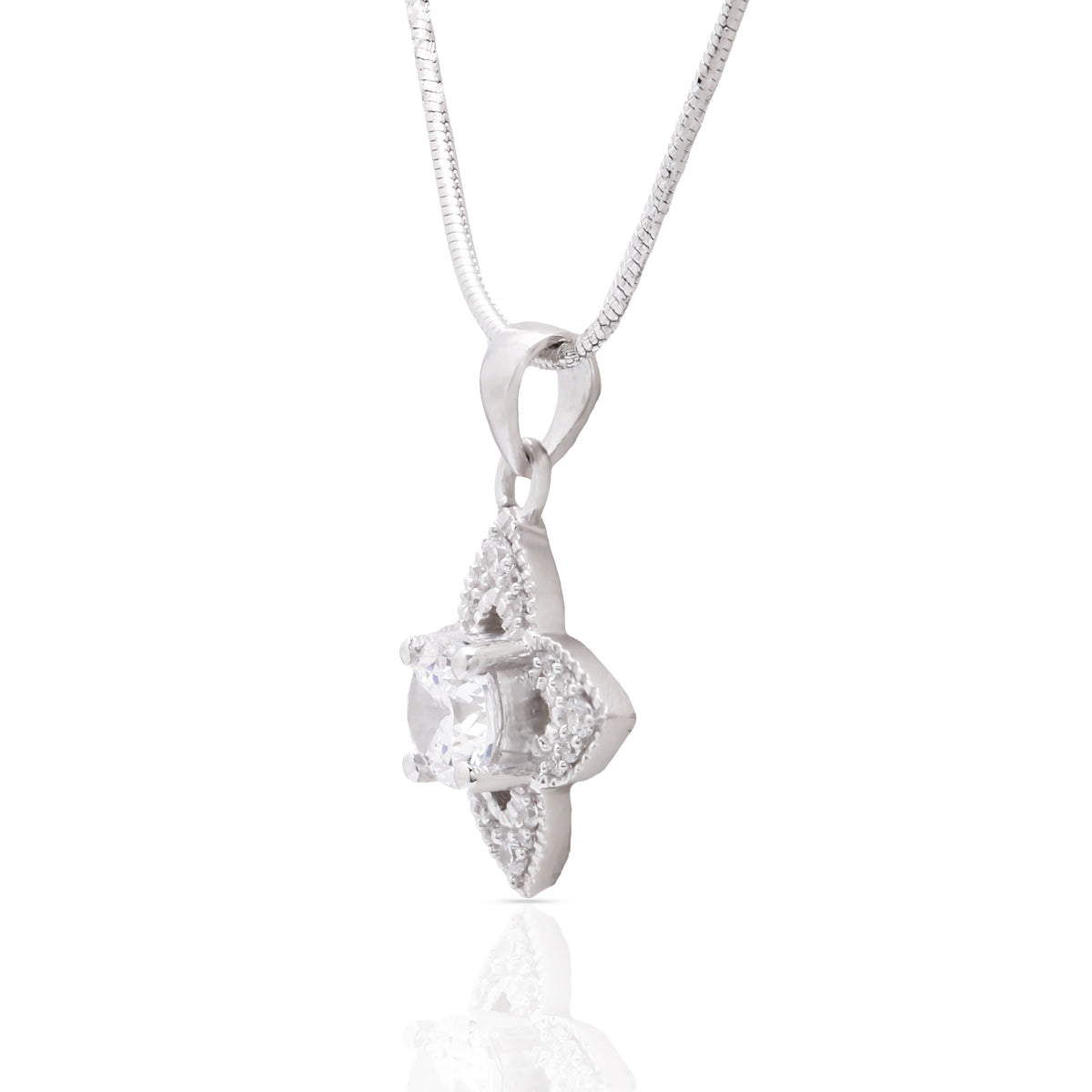 Floral Perennials Diamond Pendant with Link Chain
