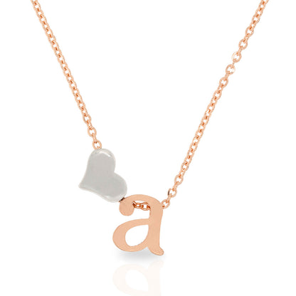 Loving A  Alphabet Rose Gold Pendant with Link Chain
