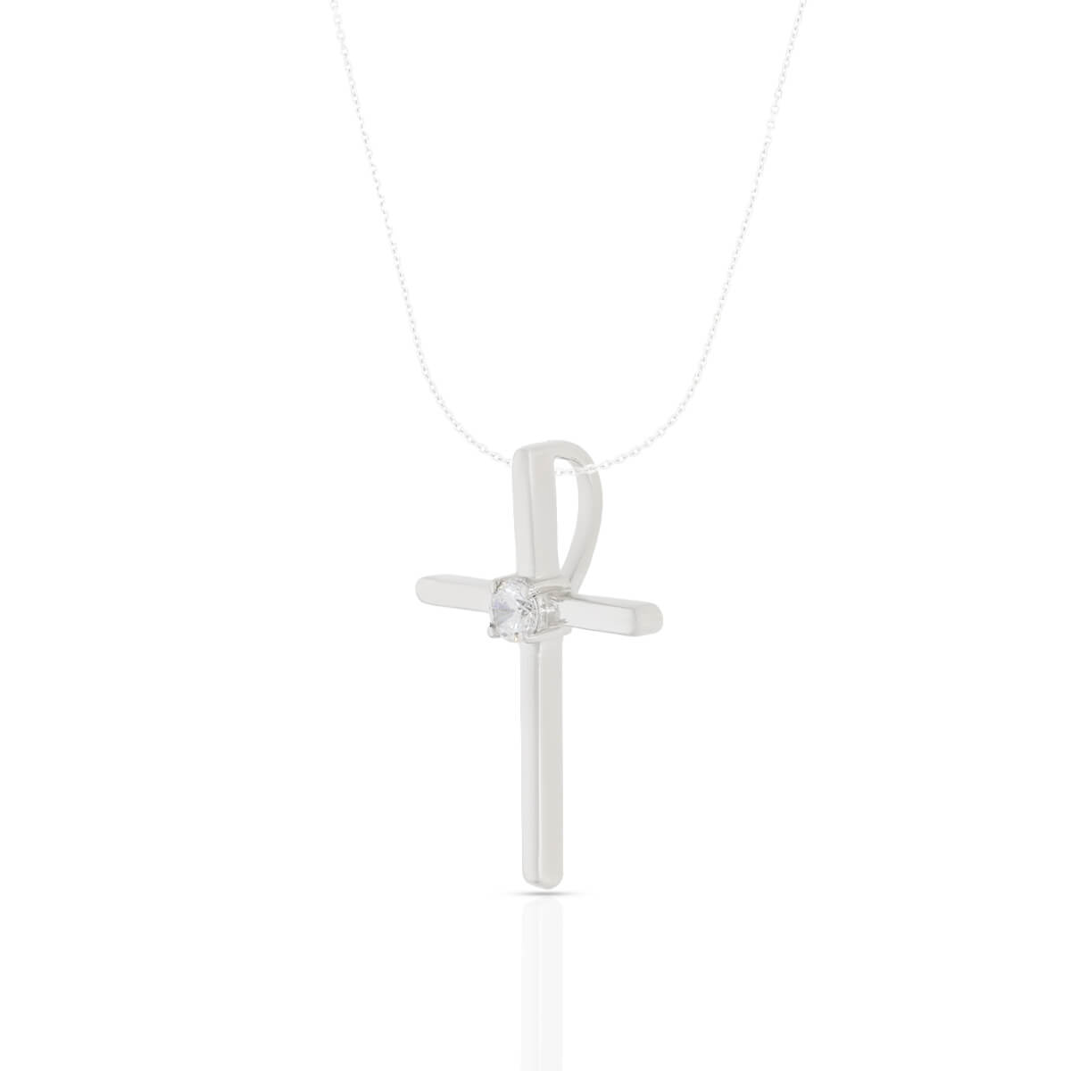 925 Sterling Silver Elegance Cross Pendant with Link Chain