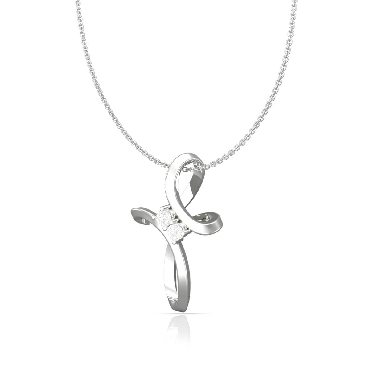 925 Sterling Silver Alluring Cross Pendant with Link Chain
