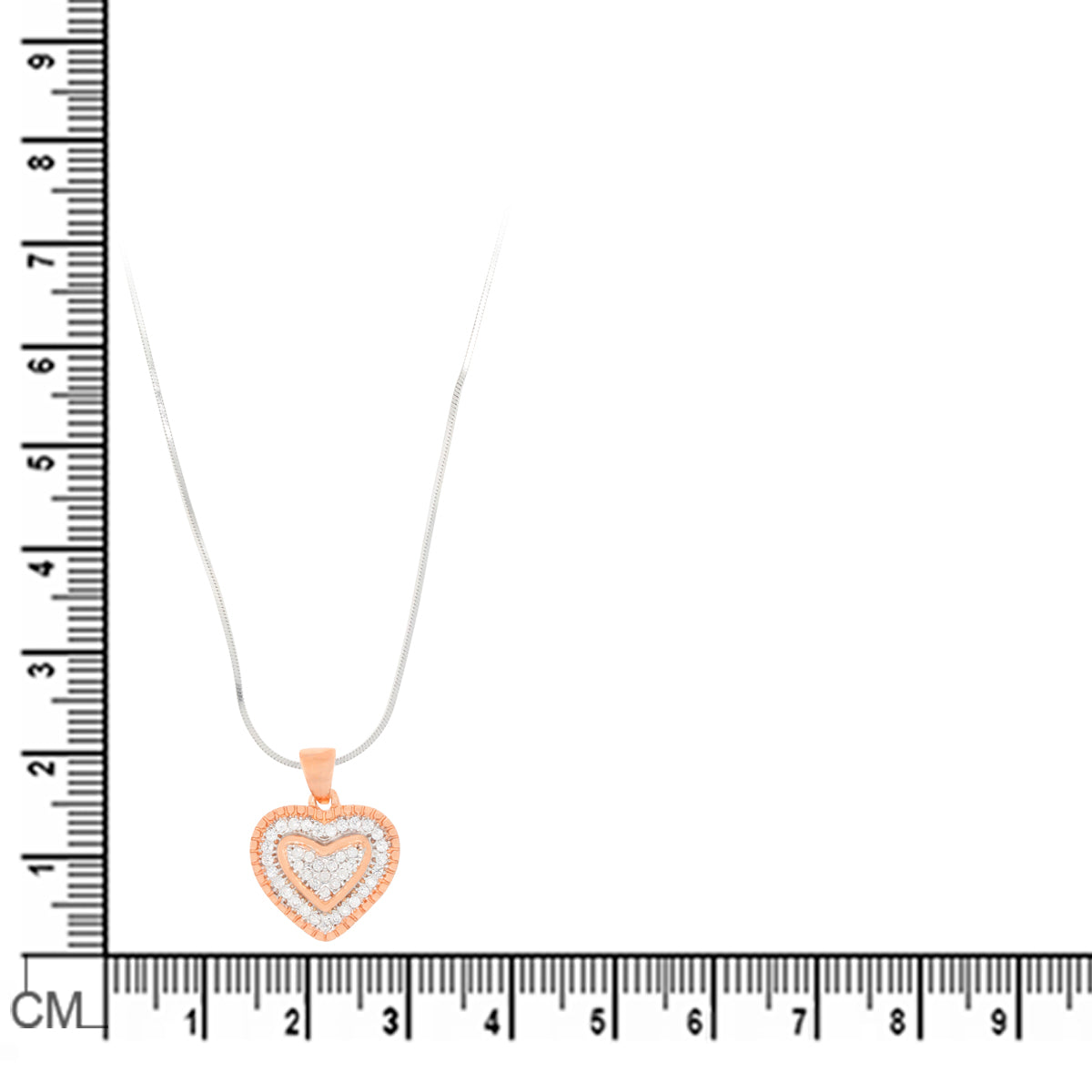 Rose Gold Dual Heart Pendant Set with Link Chain