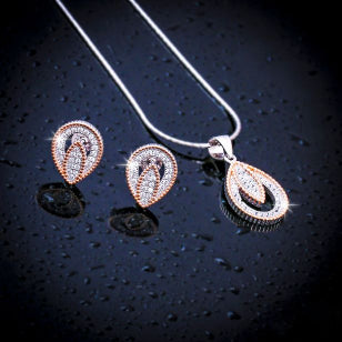 Opuntia Bloom Silver Pendant Set with Link Chain