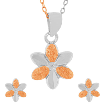 Dazzling Aphrodite´s Floral Pendant Set with Link Chain