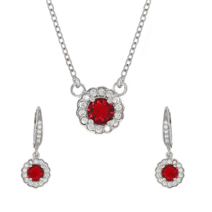 Crystal Red Pendant Set