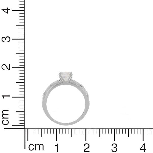 Silver Zircon Sparkling Loop Ring