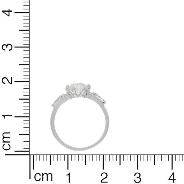 Silver Zircon Sunrise Ring