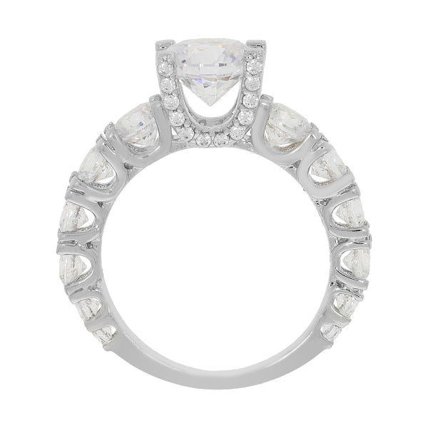 Silver Zircon Embrace Ring