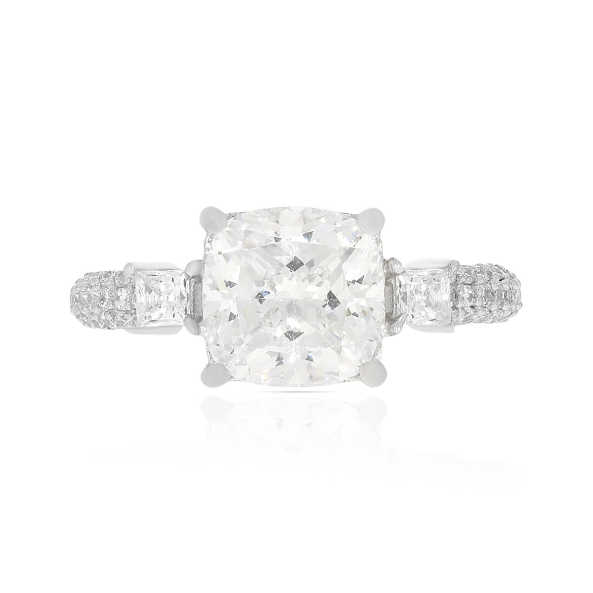 Stunning Three Stone Silver Ring