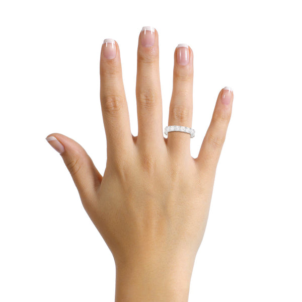 Silver Zircon Studded Bling Ring