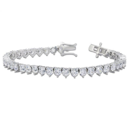 Sterling Silver Round Diamond Bracelet