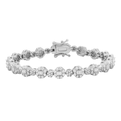 Shiny Crystal Bracelet In Silver