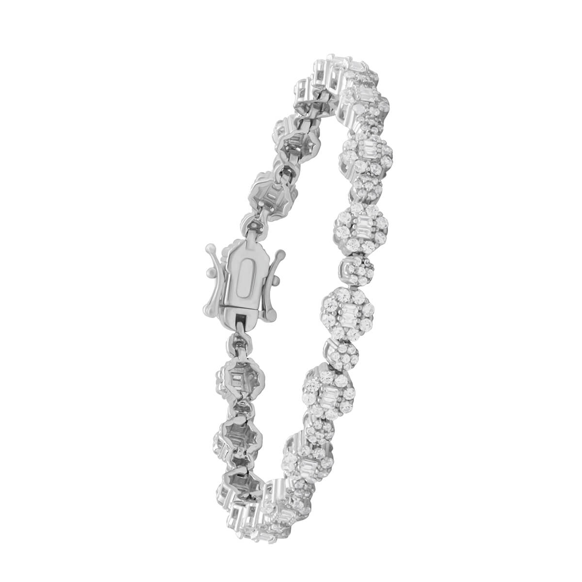 Shiny Crystal Bracelet In Silver