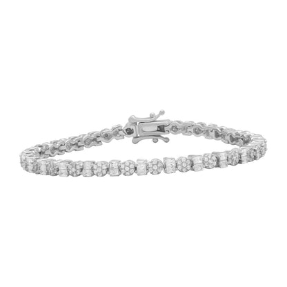 Sparkling Tennis Bracelet In Silver