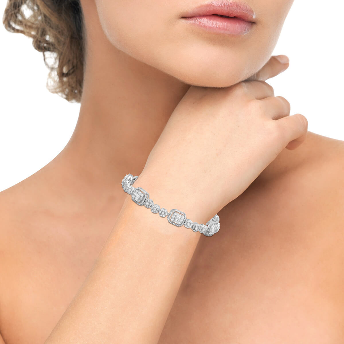 Silver Stone Studded Bracelet
