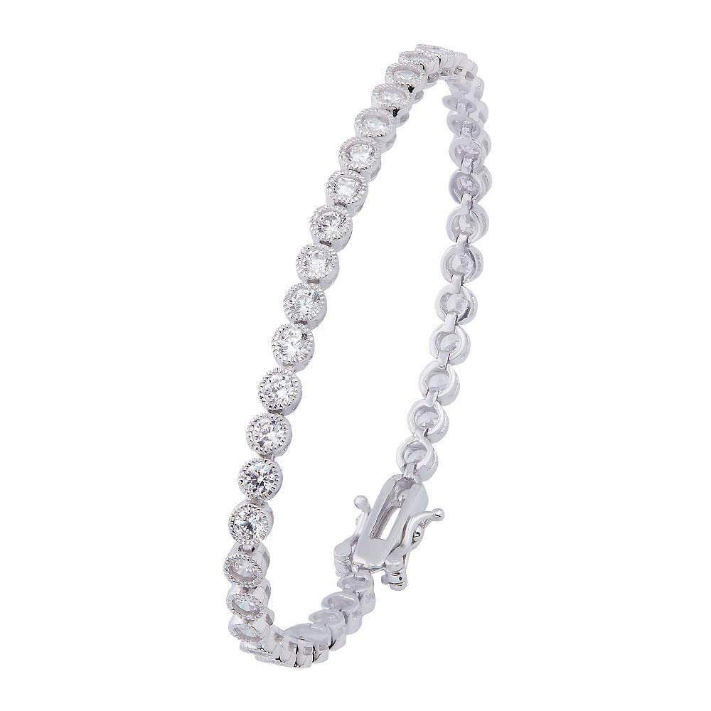 Elegant Diamond Bracelet In Silver