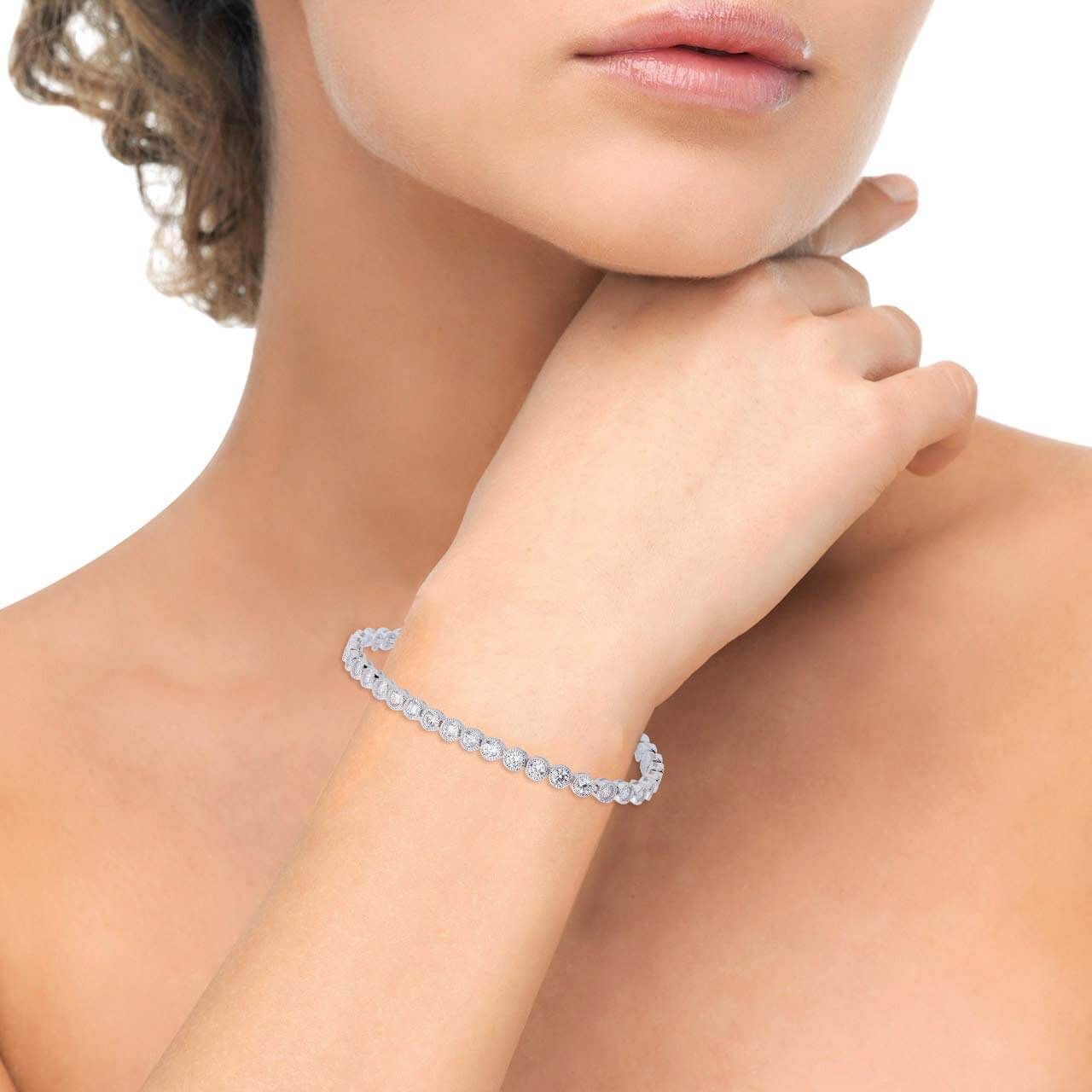 Elegant Diamond Bracelet In Silver